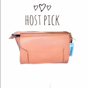 H&M blush makeup bag/ clutch zipper pocket and snap pocket NWT
